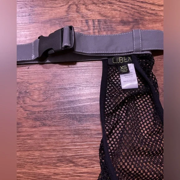 Dollskill Club Exx fishnet assless chaps with reflective flames NWOT - Picture 3 of 4